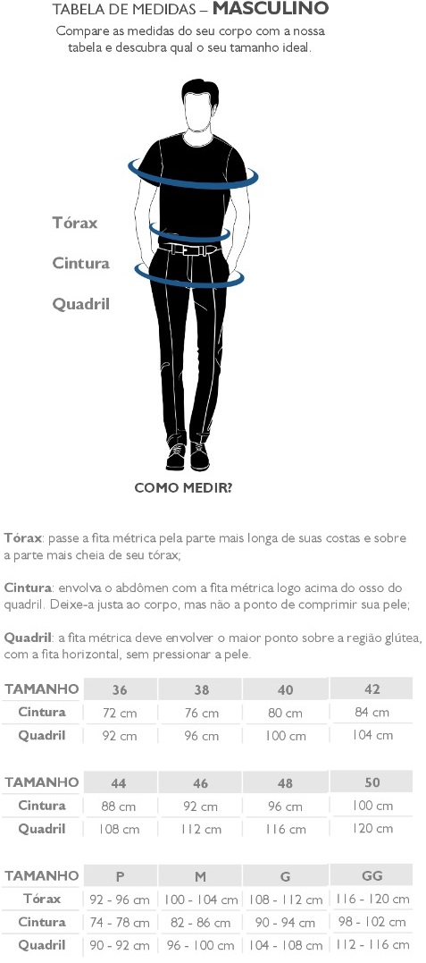 Imagem tabela de medidas